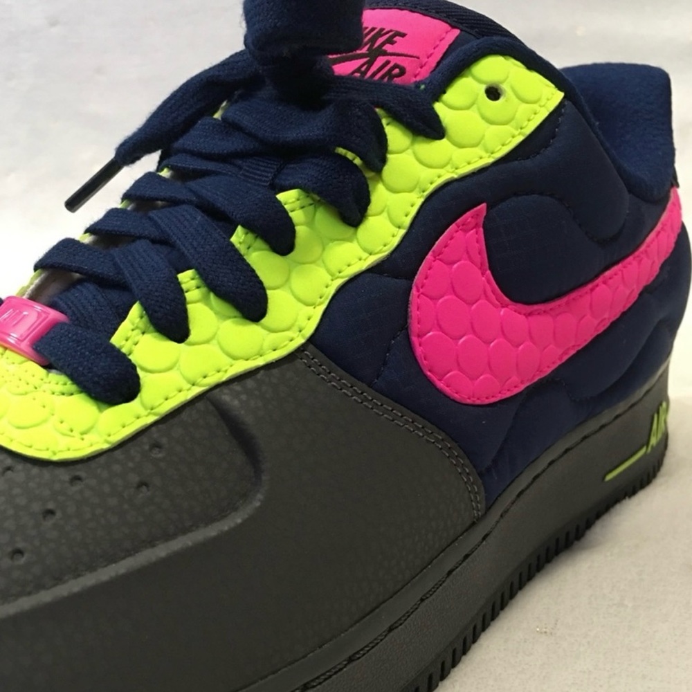 Nike Air Force1 Low Custom 3M Thinsulate B200 Series Neon Pink Volt Black Size12 - Picture 6 of 15